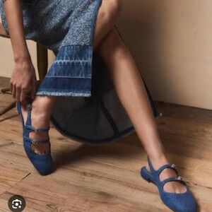 Stuart Weitzman Benni Denim Sling Back Mary Jane